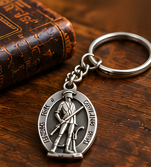 Pewter Concord Minute Man keepsake on a wooden table